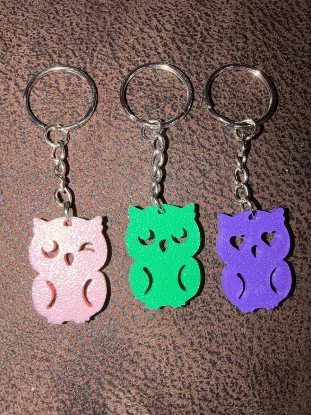 Colorful Owl Keychain Set